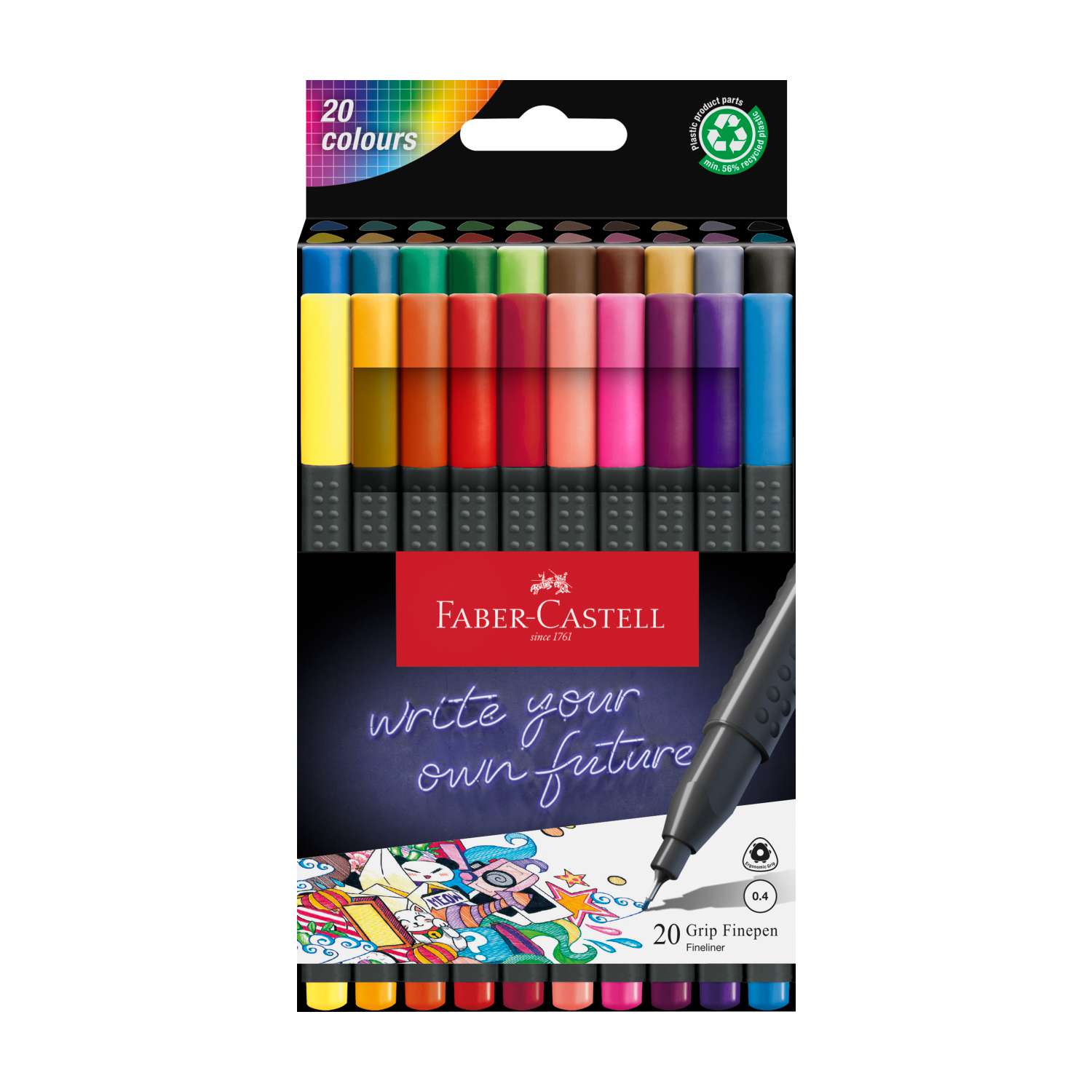 Faber-Castell Finepen - Grip - 10 Pcs - Multicoloured | KW US